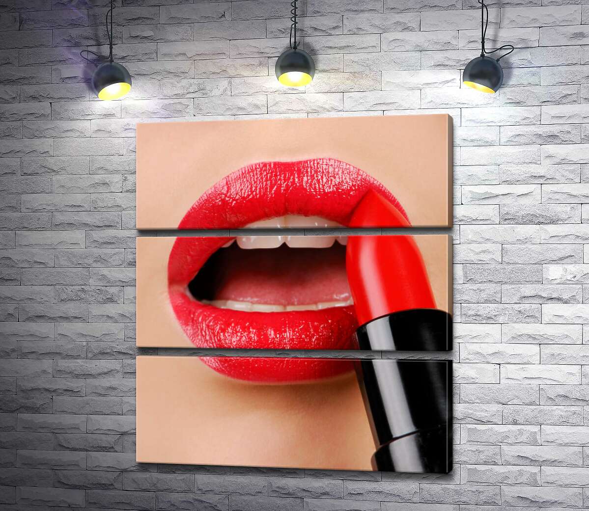 

Модульная картина ArtPoster Нежные губы, накрашенные красной помадой 130x147 см Модуль №13