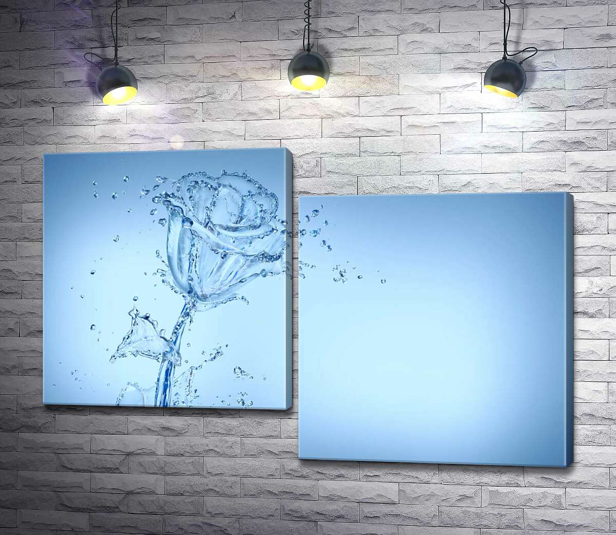 

Модульная картина ArtPoster Небесные оттенки розы из прозрачных потоков воды 100x66 см Модуль №5