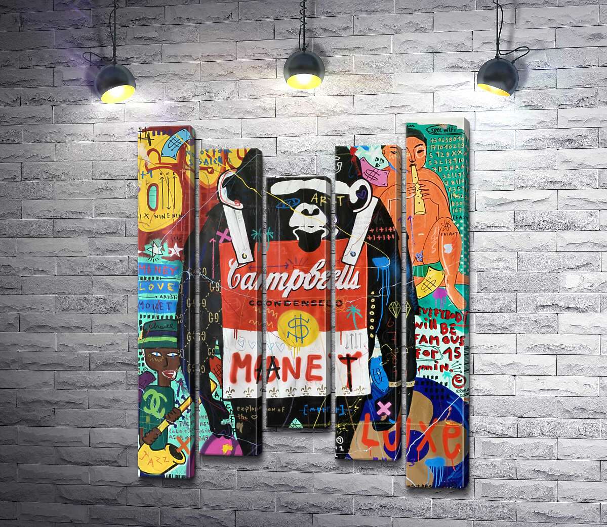 

Модульная картина ArtPoster Обезьяна с супом Кэмпбелл (Campbell's soup monkey) – Джисбар 100x132 см Модуль №28