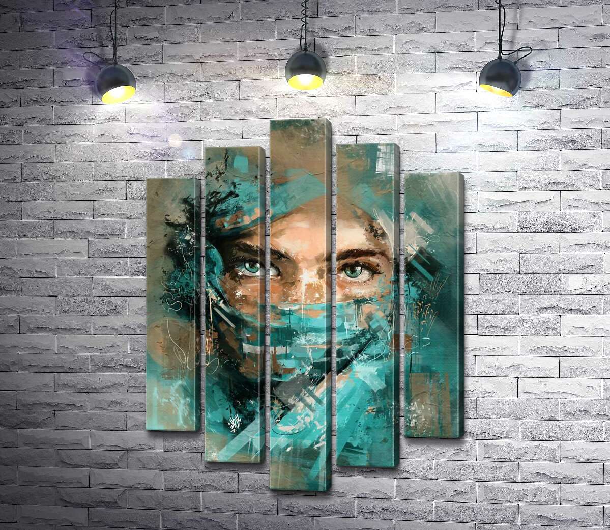 

Модульная картина ArtPoster Небесные глаза юной мусульманки 130x184 см Модуль №26