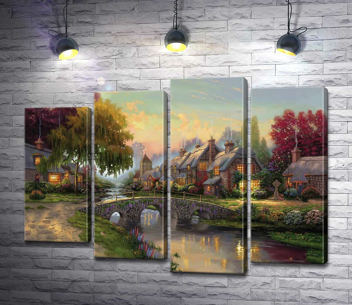 

Модульная картина ArtPoster Мост из брусчатки (Cobblestone Bridge) – Томас Кинкейд (Thomas Kinkade) 100x75 см Модуль №21