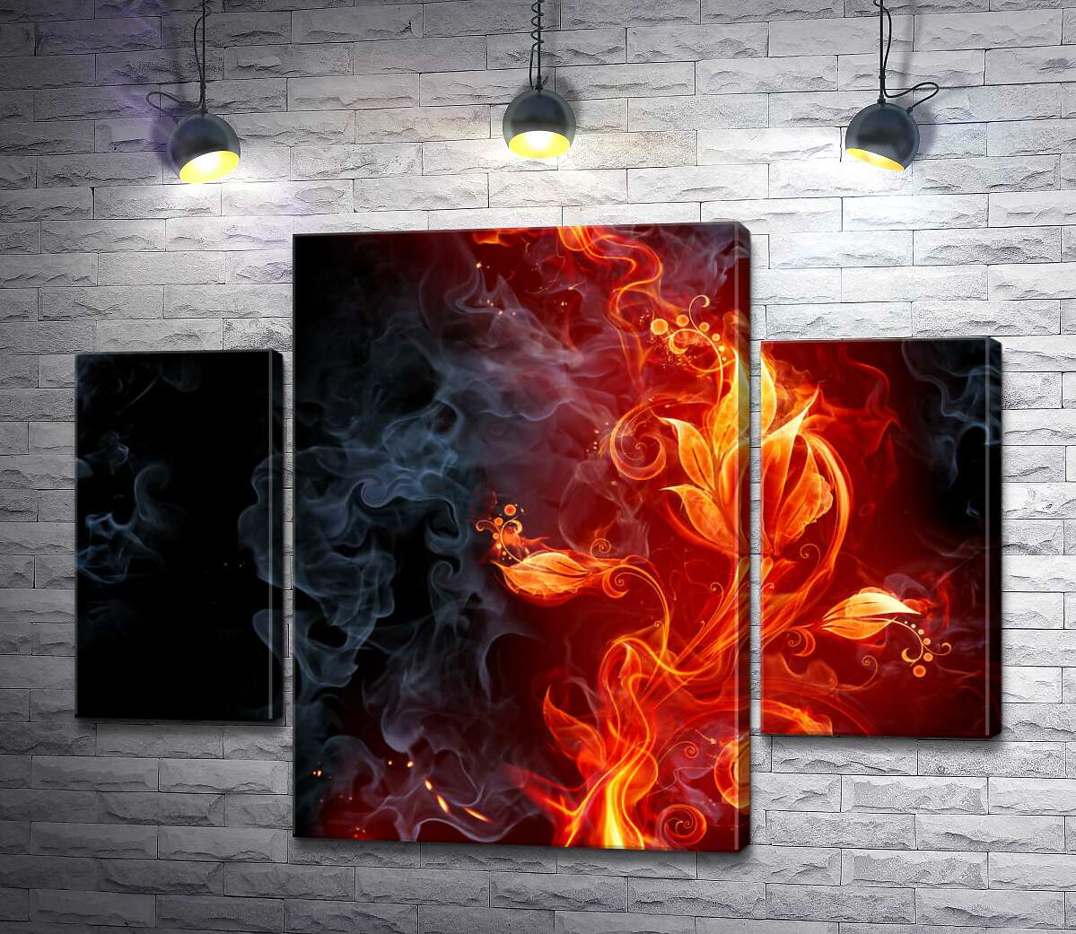 

Модульная картина ArtPoster Огненный цветок в дымовой завесе 80x60 см Модуль №7