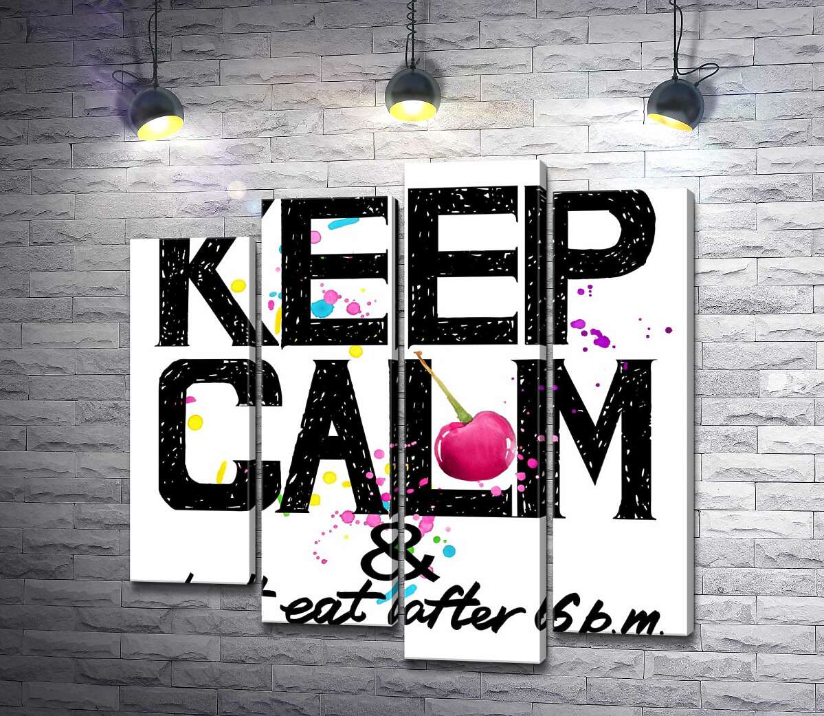 

Модульная картина ArtPoster Надпись черными буквами "keep calm and don't eat after 6 p.m." 80x80 см Модуль №21
