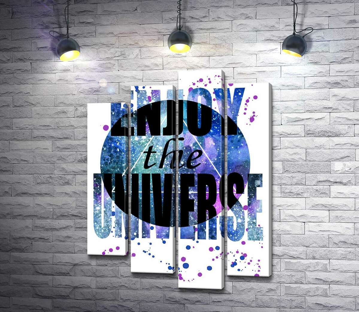 

Модульная картина ArtPoster Надпись "enjoy the universe" на круглом фоне 132x179 см Модуль №21