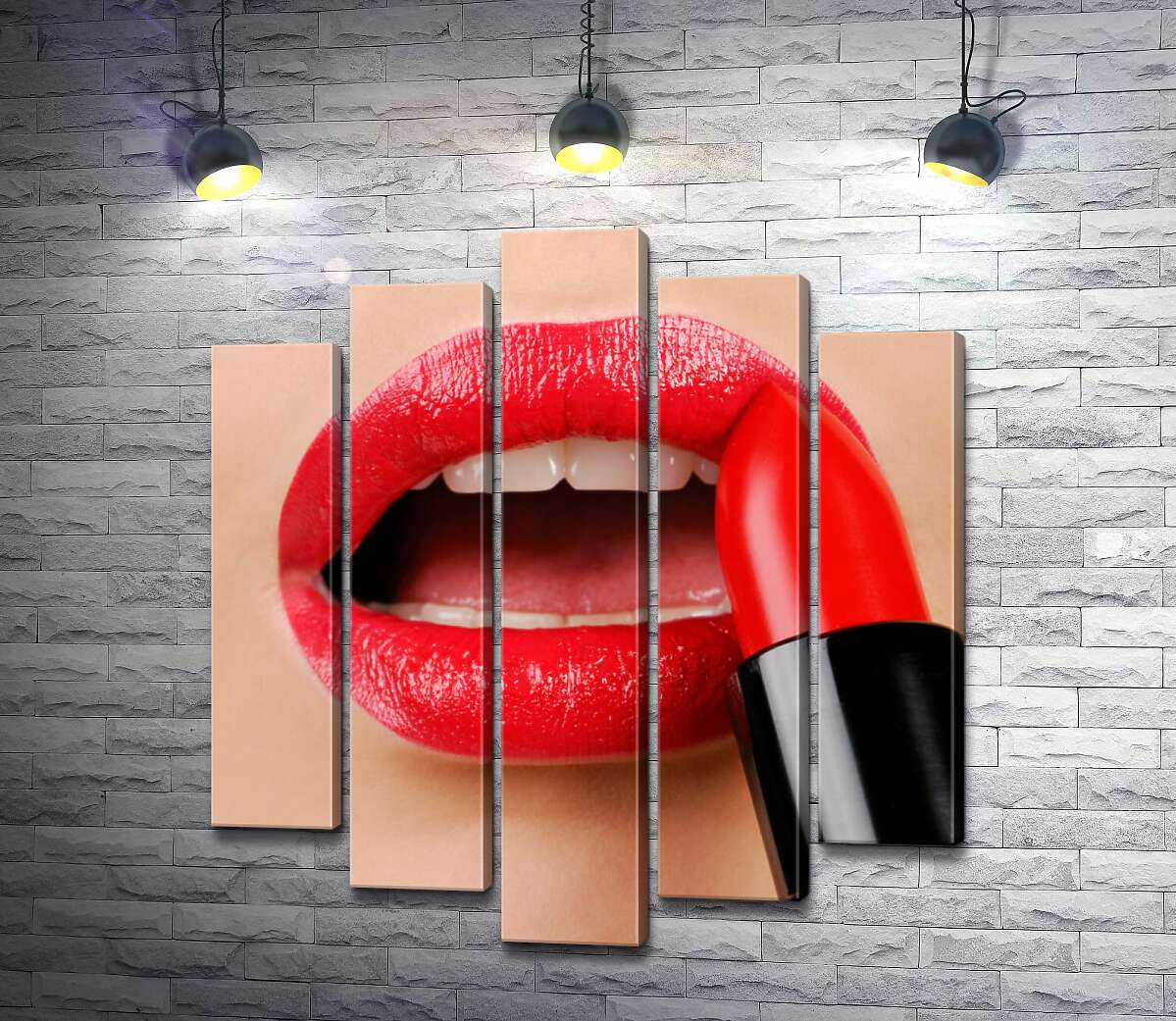 

Модульная картина ArtPoster Нежные губы, накрашенные красной помадой 130x147 см Модуль №26