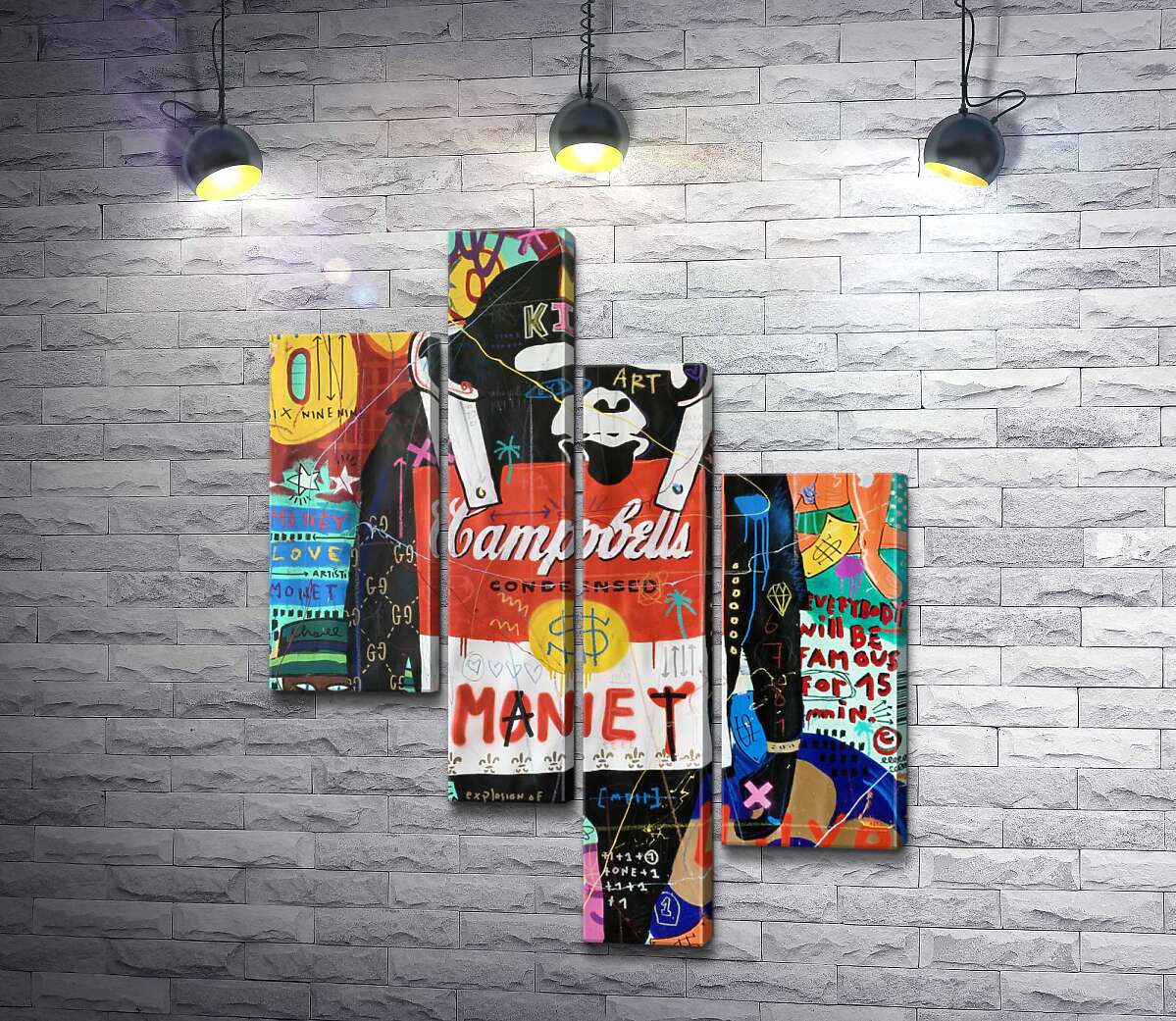

Модульная картина ArtPoster Обезьяна с супом Кэмпбелл (Campbell's soup monkey) – Джисбар 130x171 см Модуль №20