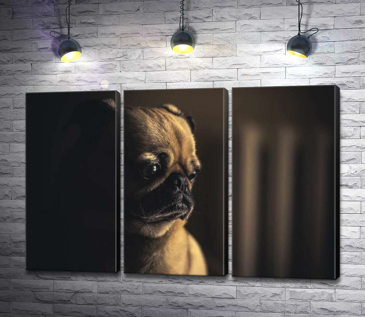 

Модульная картина ArtPoster Мопс смотрит вдаль 132x87 см Модуль №11