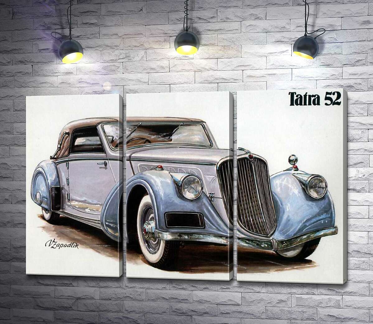 

Модульная картина ArtPoster Небесно-голубой автомобиль Tatra 52 60x39 см Модуль №11