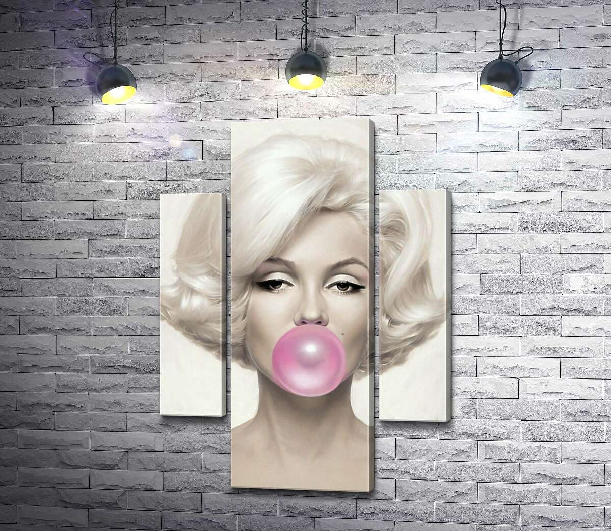 

Модульная картина ArtPoster Мэрилин Монро (Marilyn Monroe) надувает розовую жвачку 131x188 см Модуль №7