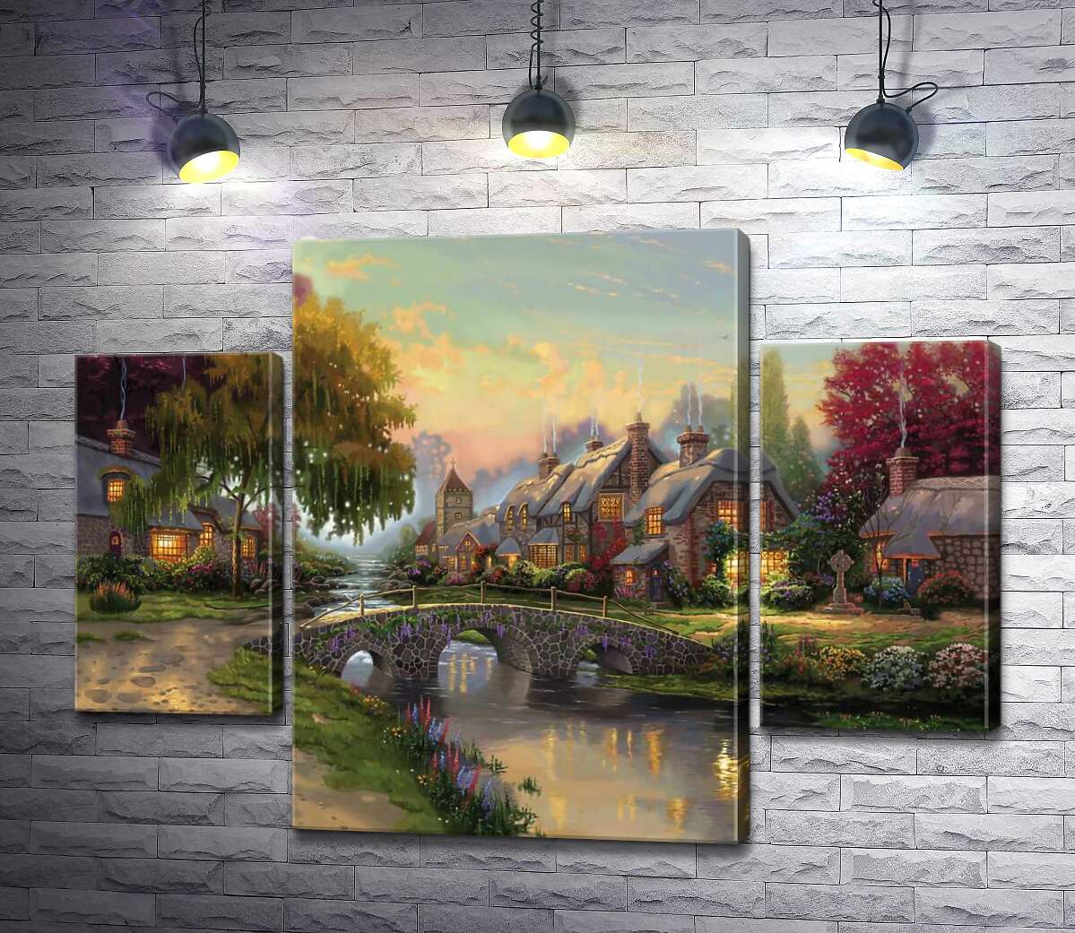 

Модульная картина ArtPoster Мост из брусчатки (Cobblestone Bridge) – Томас Кинкейд (Thomas Kinkade) 131x95 см Модуль №7