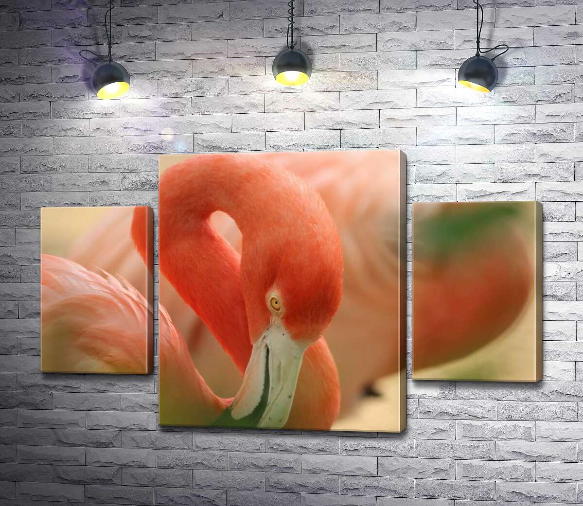 

Модульная картина ArtPoster Нежно-розовое оперение на изгибах шеи фламинго 131x83 см Модуль №7