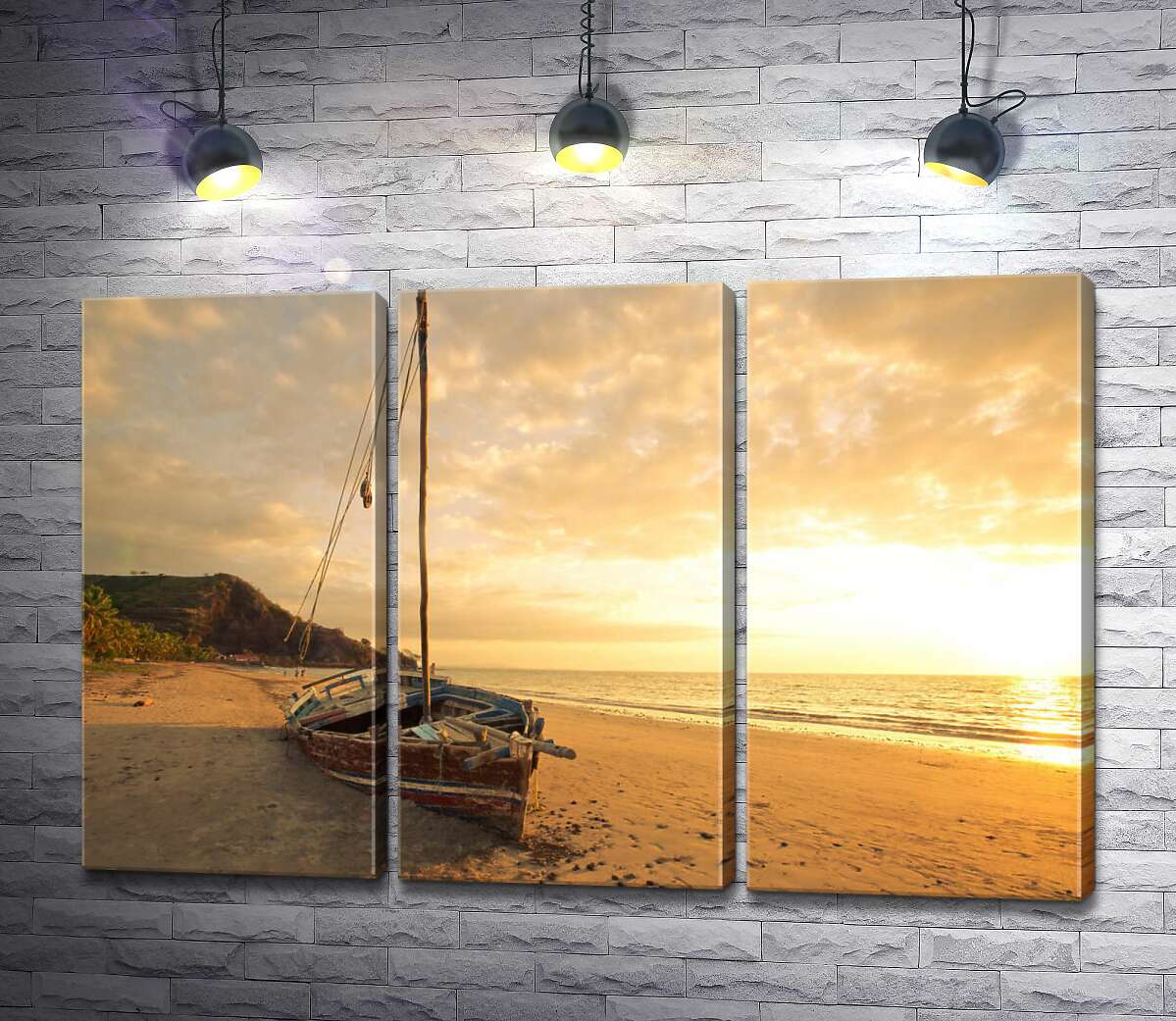 

Модульная картина ArtPoster Одинокая лодка на вечернем пляже 102x67 см Модуль №11