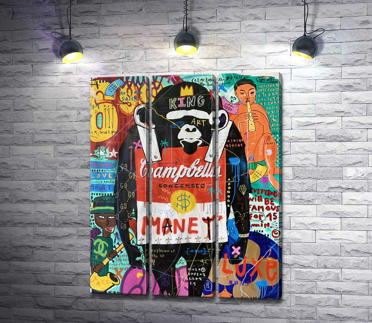 

Модульная картина ArtPoster Обезьяна с супом Кэмпбелл (Campbell's soup monkey) – Джисбар 132x169 см Модуль №11
