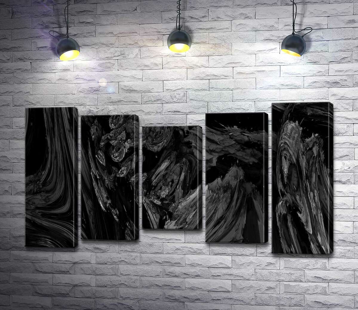 

Модульная картина ArtPoster Мраморный узор черно-белой абстракции 130x74 см Модуль №28
