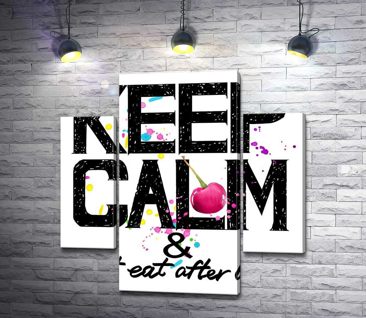 

Модульная картина ArtPoster Надпись черными буквами "keep calm and don't eat after 6 p.m." 131x130 см Модуль №7