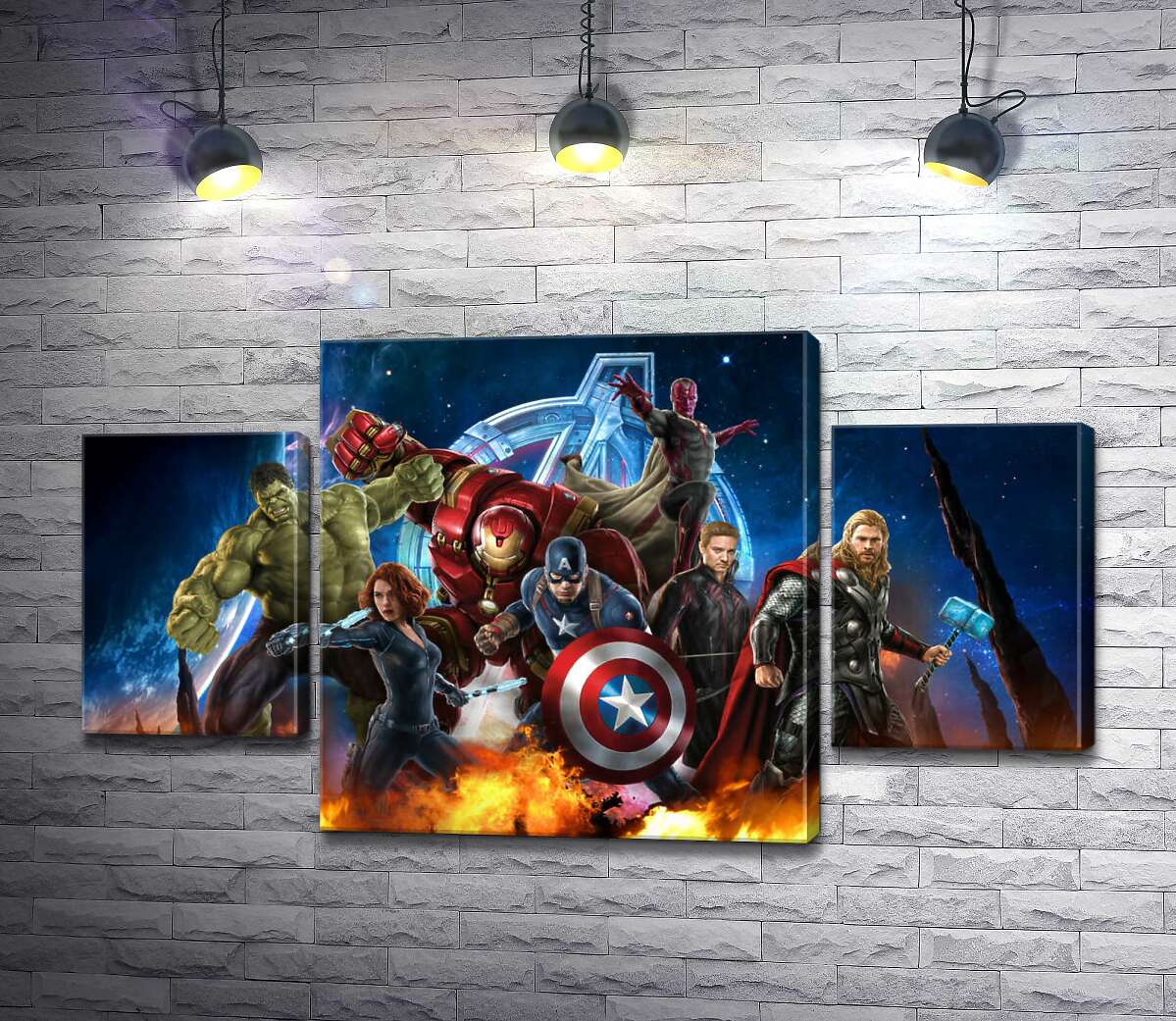 

Модульная картина ArtPoster Мстители: супергерои Марвел наготове 80x45 см Модуль №7