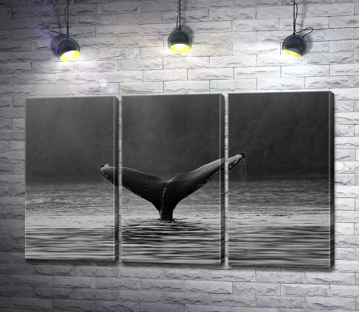 

Модульная картина ArtPoster Мощный хвост кита виднеется над поверхностью воды 132x80 см Модуль №11