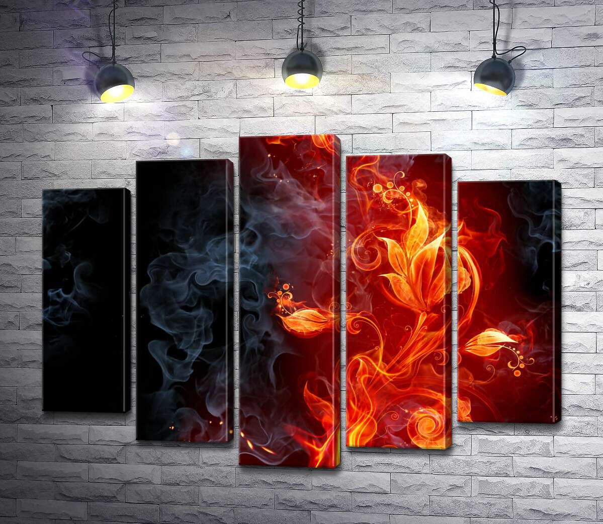 

Модульная картина ArtPoster Огненный цветок в дымовой завесе 130x99 см Модуль №26