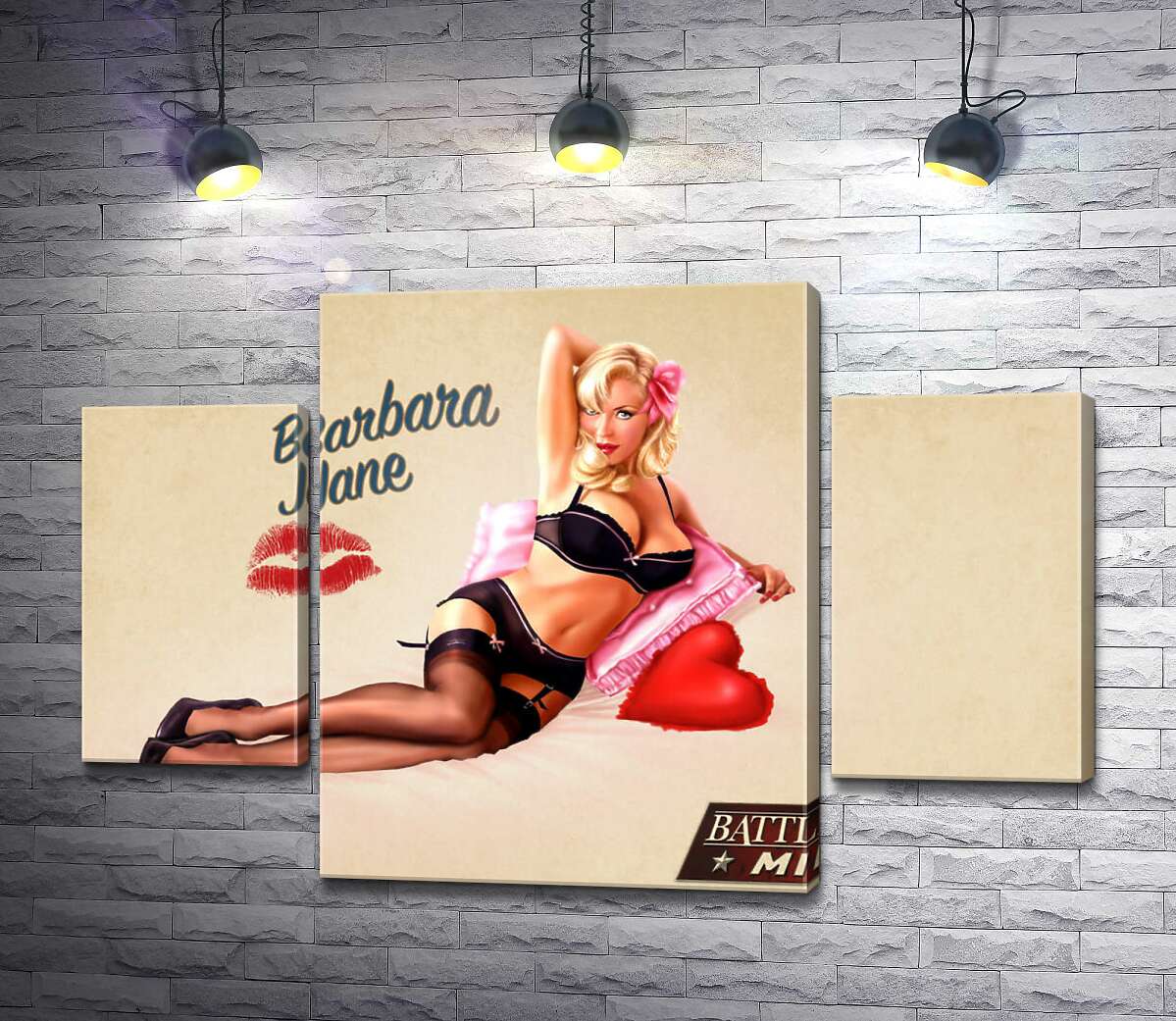 

Модульная картина ArtPoster Обольстительная Барбара Джейн лежит на подушках 80x54 см Модуль №7