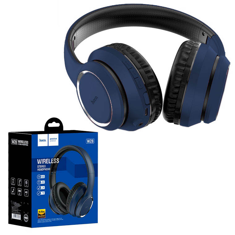 

Bluetooth наушники с микрофоном Hoco W28 синие