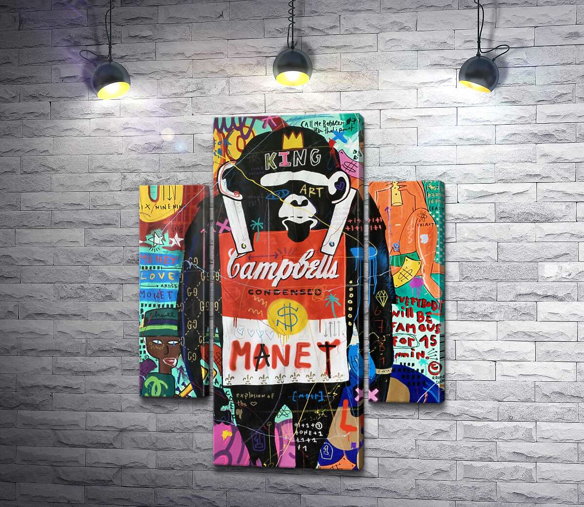 

Модульная картина ArtPoster Обезьяна с супом Кэмпбелл (Campbell's soup monkey) – Джисбар 100x130 см Модуль №7