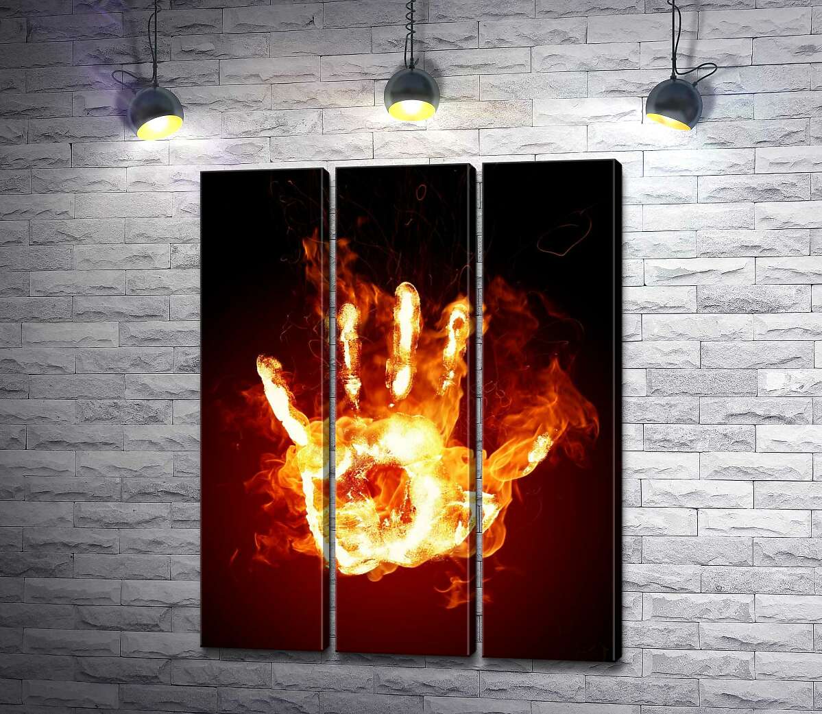 

Модульная картина ArtPoster Огненный отпечаток ладони 102x130 см Модуль №11