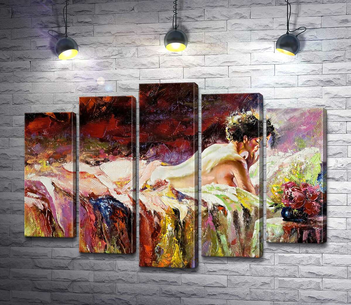 

Модульная картина ArtPoster Обнаженный силуэт женщины, что лежит в постели 100x73 см Модуль №26