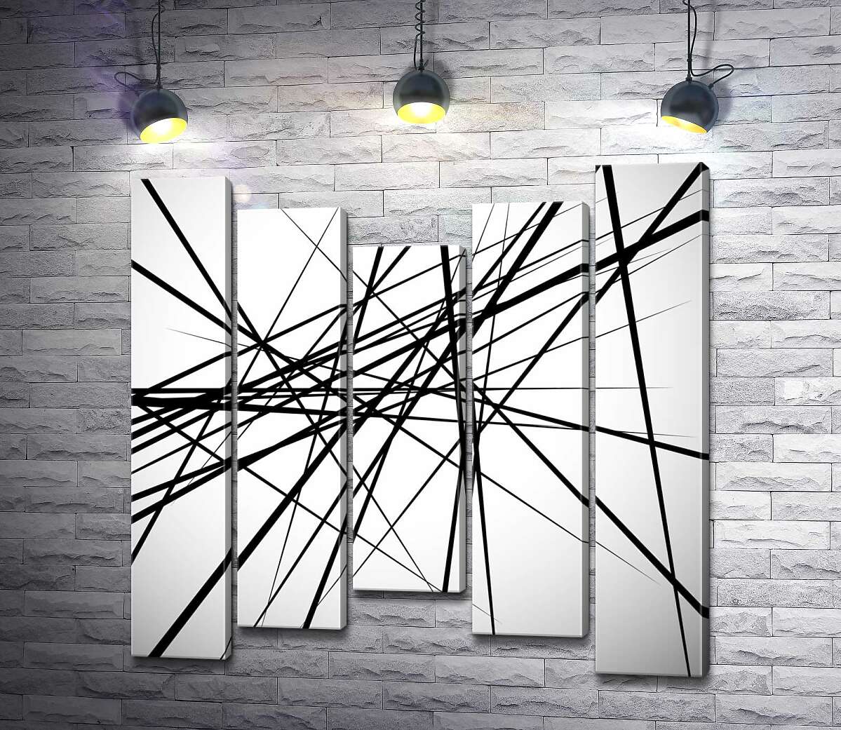 

Модульная картина ArtPoster Пересечение черных линий на белом фоне 100x100 см Модуль №28