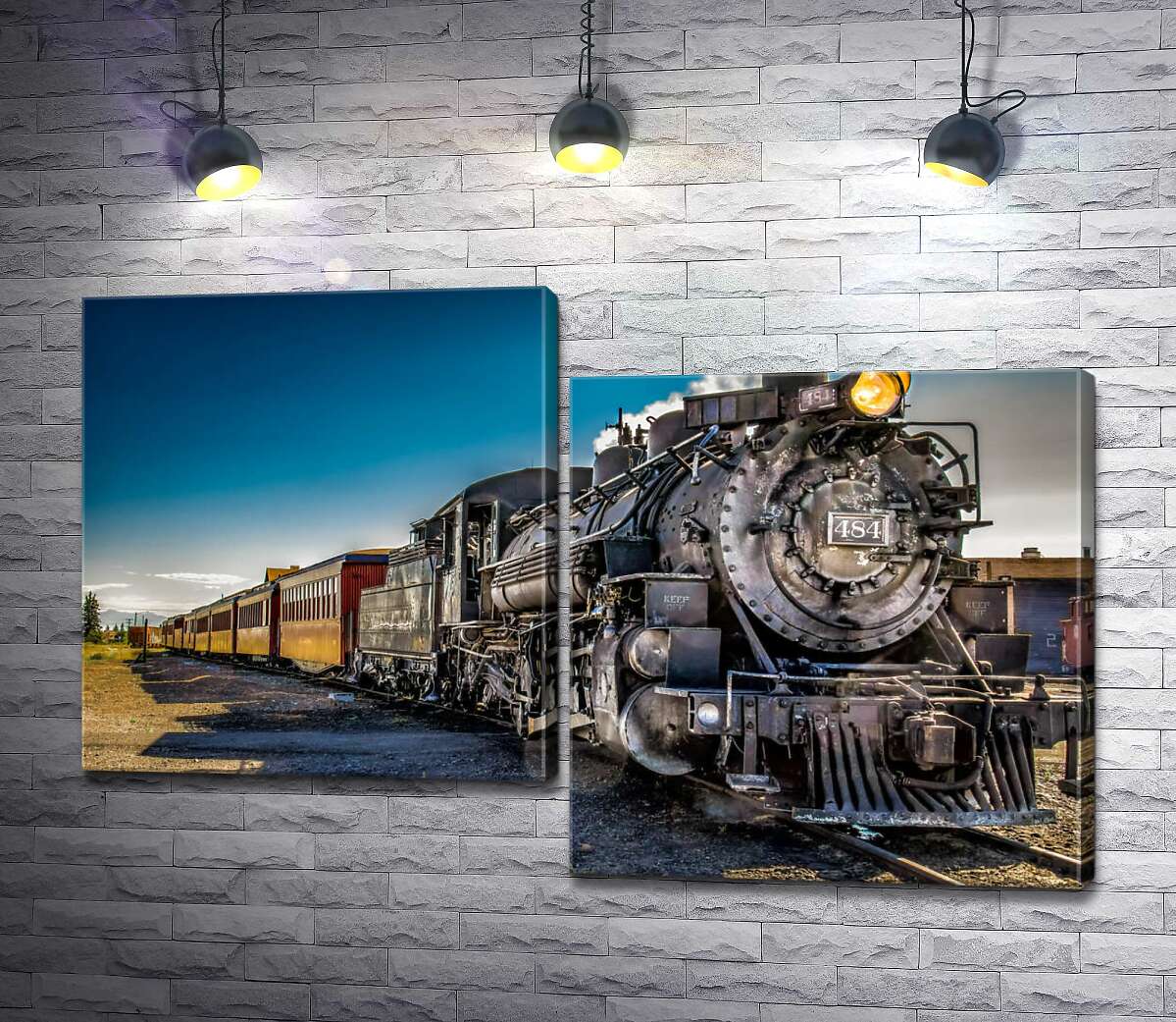 

Модульная картина ArtPoster Переплетение черного металла в конструкции старого паровоза 100x65 см Модуль №5