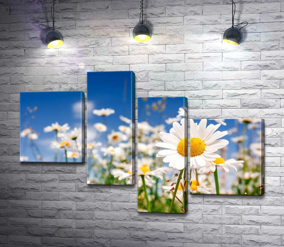 

Модульная картина ArtPoster Поле белоснежных ромашек 130x89 см Модуль №20