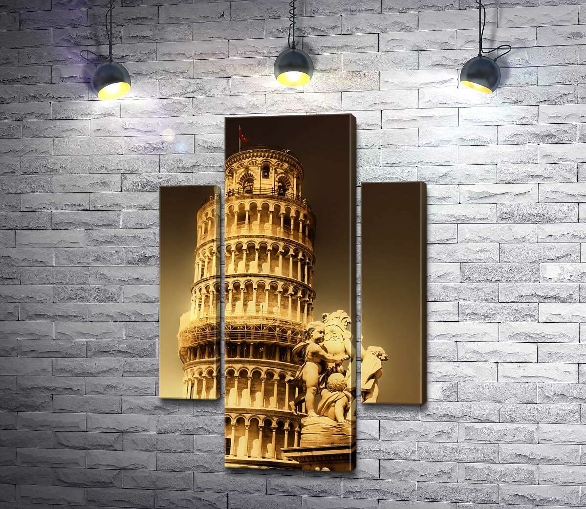 

Модульная картина ArtPoster Пизанская башня (Pisa tower) виднеется из-за фонтана Путти (Fontana dei Putti) 131x195 см Модуль №7