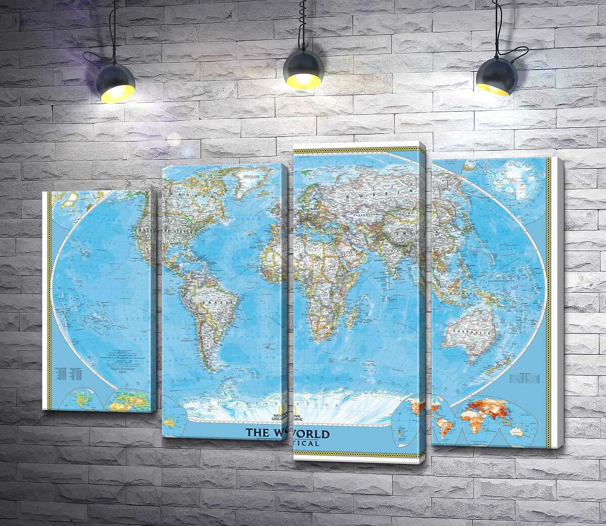 

Модульная картина ArtPoster Подробная политическая карта мира 132x92 см Модуль №21