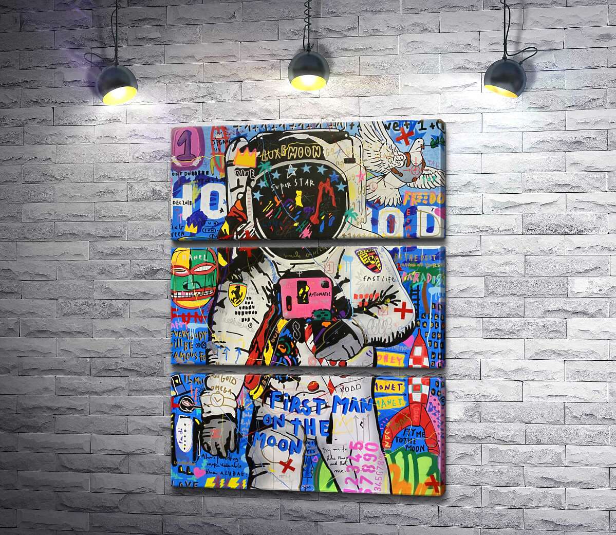 

Модульная картина ArtPoster Первый человек на Луне (First man on the Moon) – Джисбар 130x177 см Модуль №13
