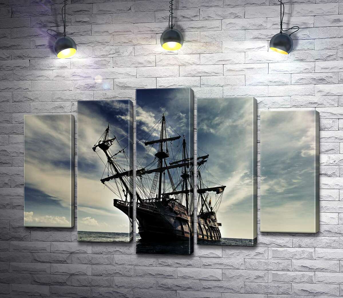 

Модульная картина ArtPoster Пиратский корабль "Черная жемчужина" в беспредельности темных волн 100x68 см Модуль №26