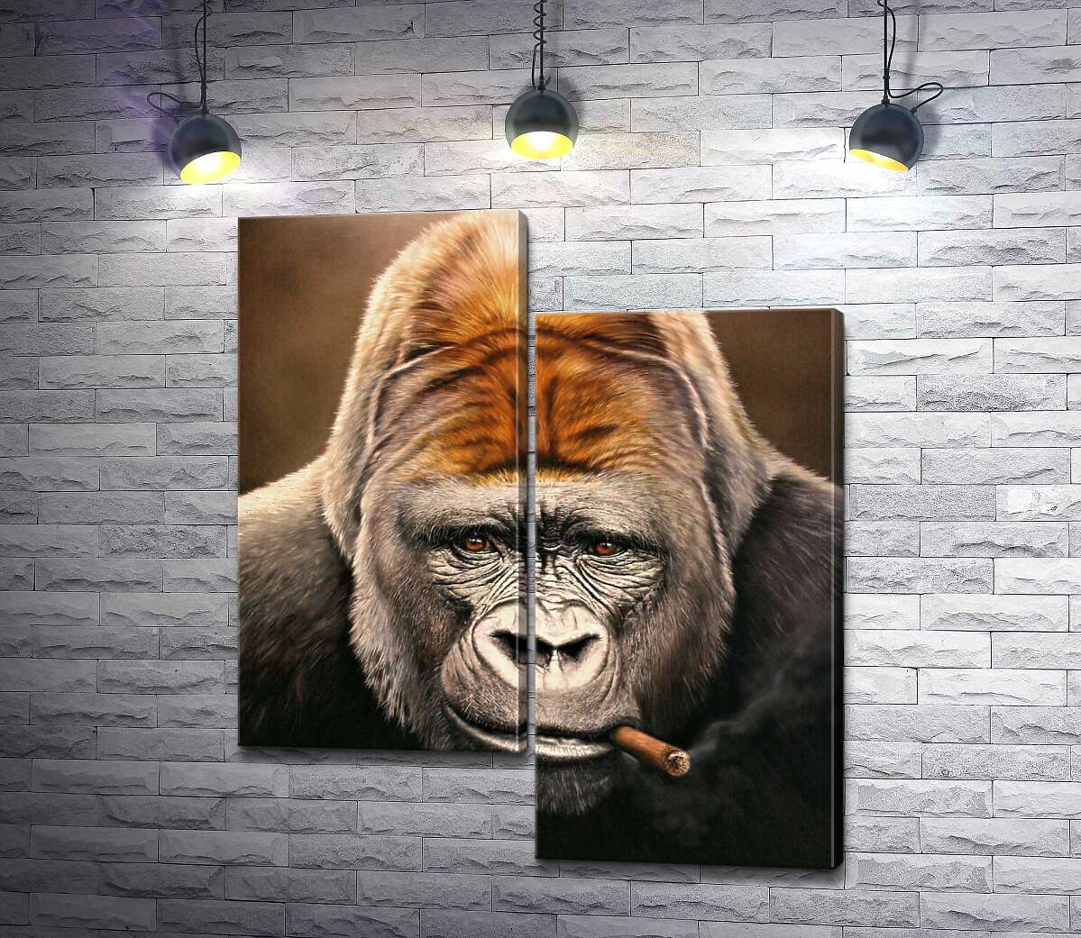 

Модульная картина ArtPoster Портрет гориллы, курящей сигару 50x60 см Модуль №5