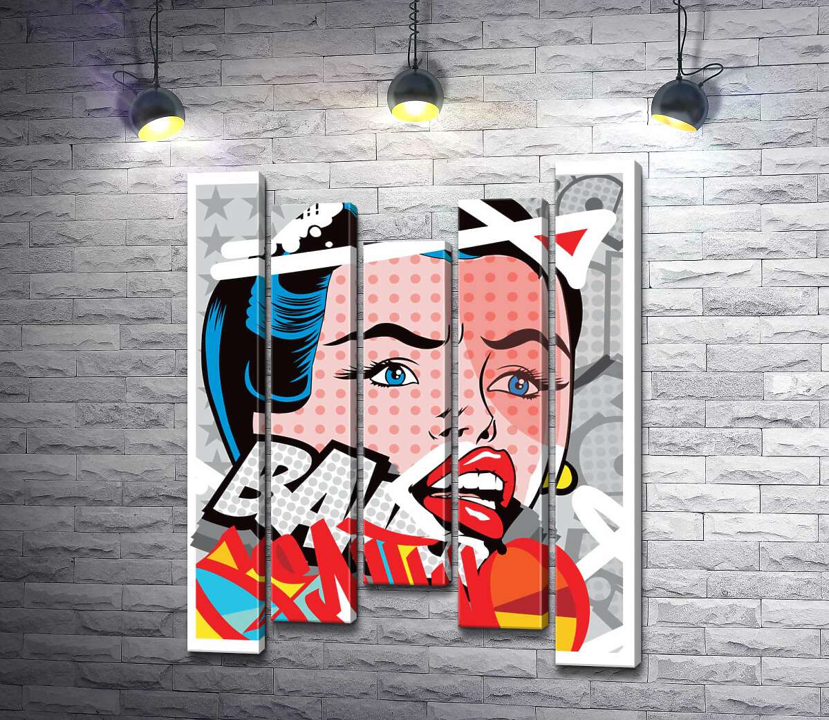 

Модульная картина ArtPoster Очаровательная брюнетка говорит 100x131 см Модуль №28