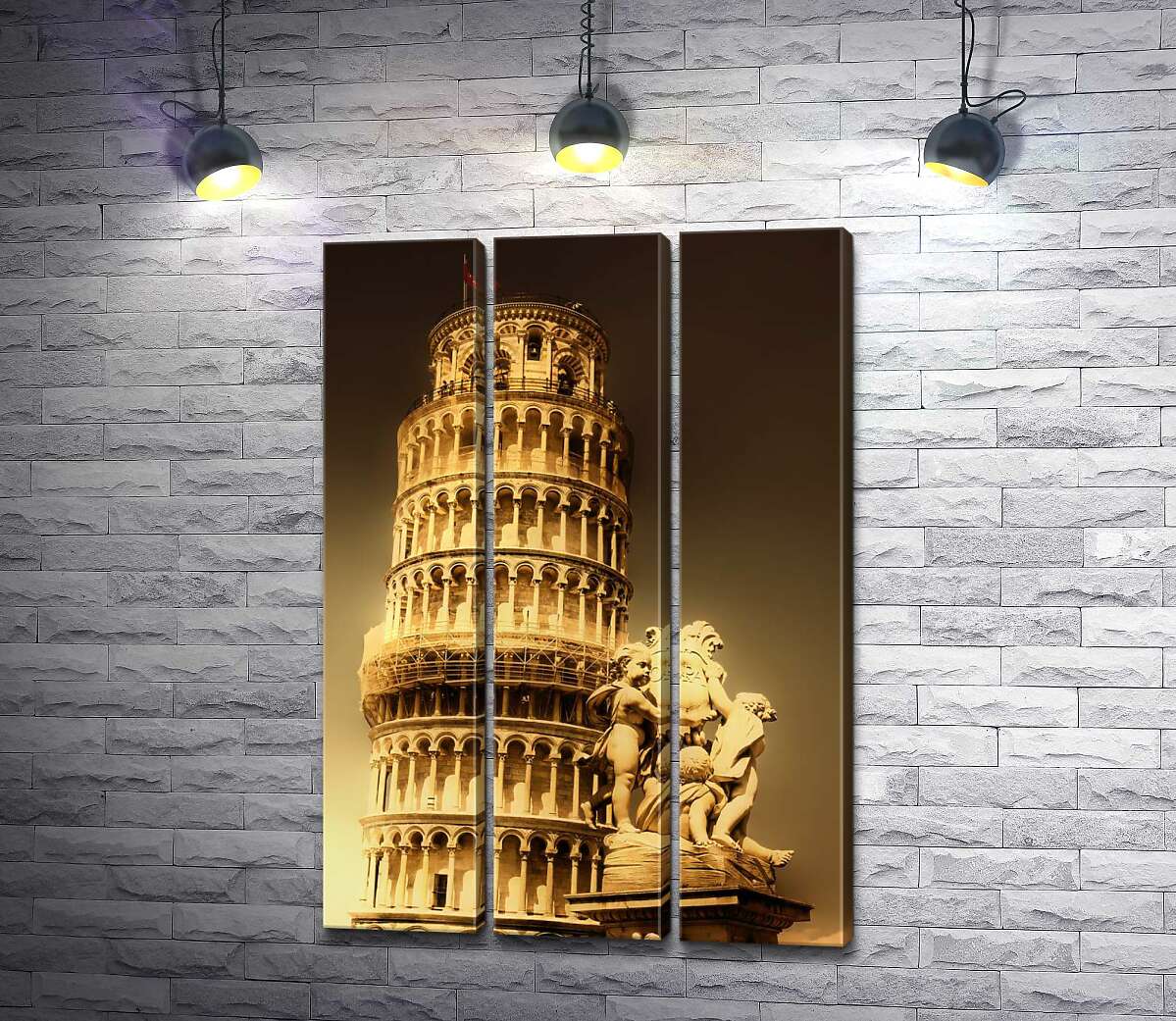 

Модульная картина ArtPoster Пизанская башня (Pisa tower) виднеется из-за фонтана Путти (Fontana dei Putti) 60x90 см Модуль №11