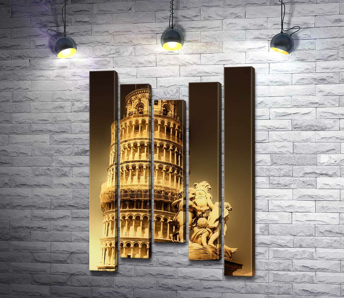 

Модульная картина ArtPoster Пизанская башня (Pisa tower) виднеется из-за фонтана Путти (Fontana dei Putti) 130x197 см Модуль №28