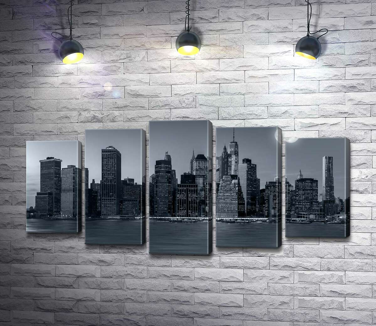 

Модульная картина ArtPoster Полнолуние над сонным Нью-Йорком 130x67 см Модуль №26