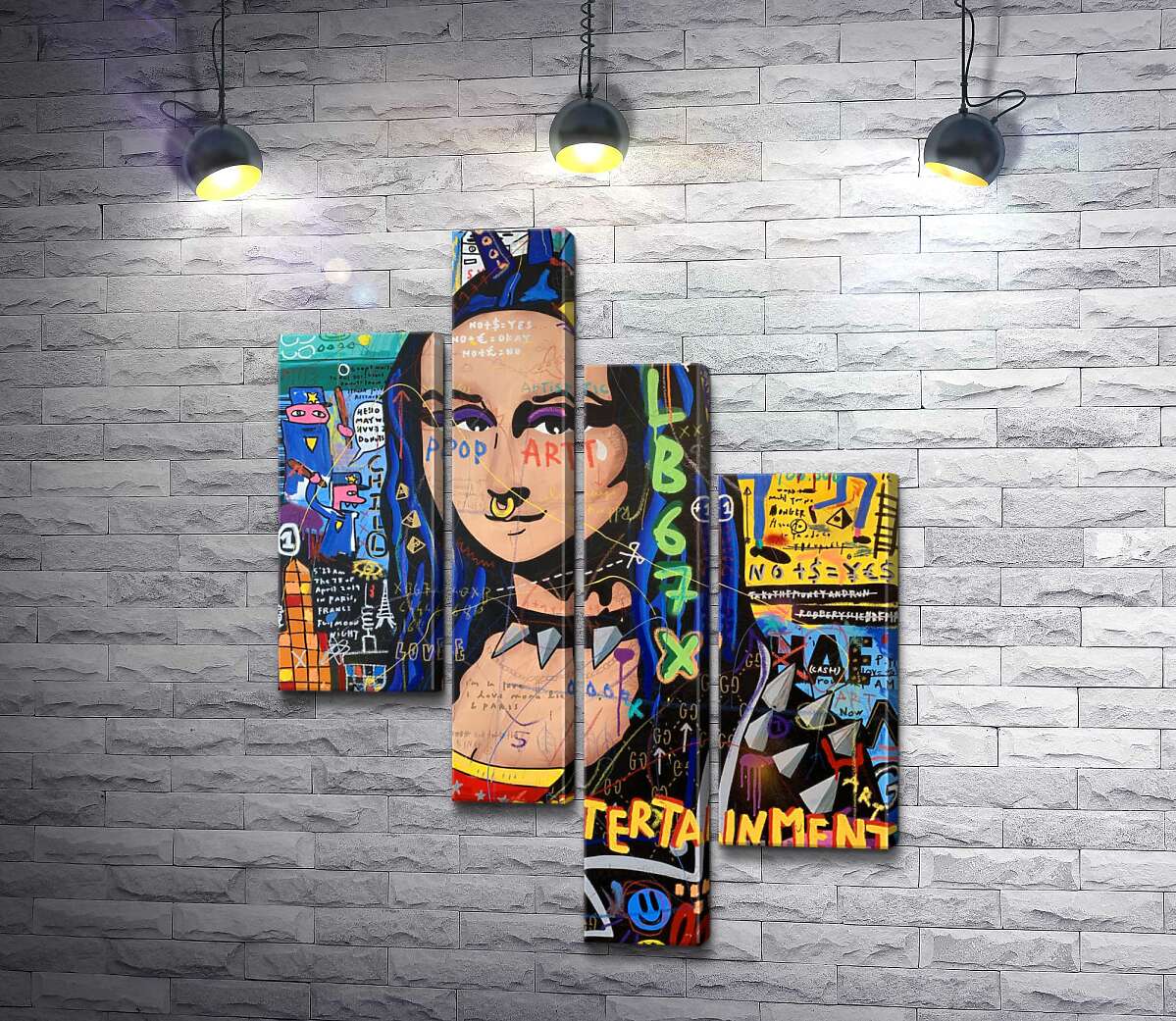 

Модульная картина ArtPoster Панк Мона Лиза (Punk Monalisa) - Джисбар 130x175 см Модуль №20