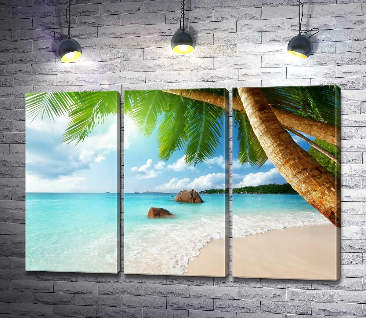 

Модульная картина ArtPoster Пляжный отдых в тени тропических пальм 60x40 см Модуль №11