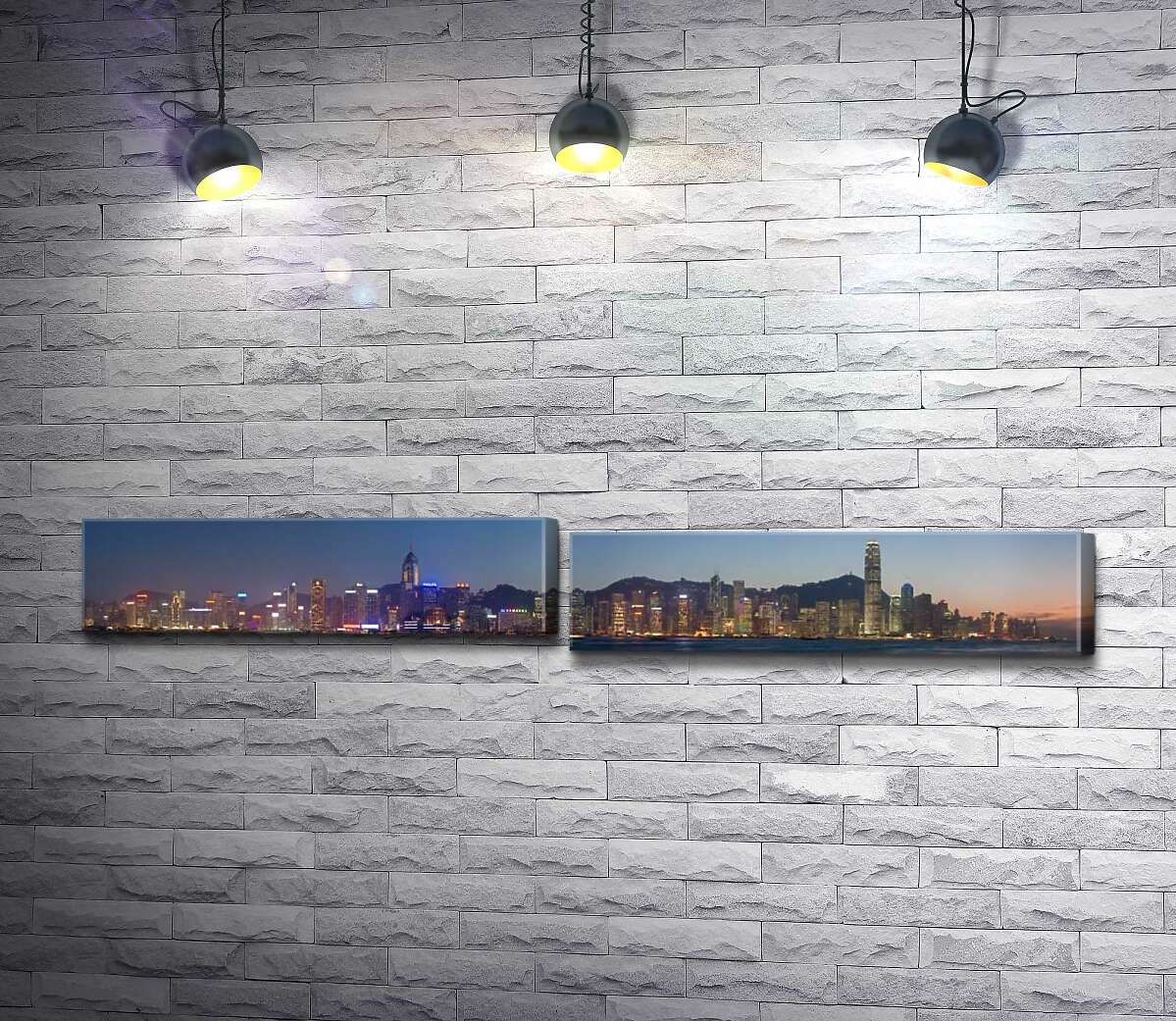 

Модульная картина ArtPoster Панорама огней ночного Гонконга 146x25 см Модуль №5