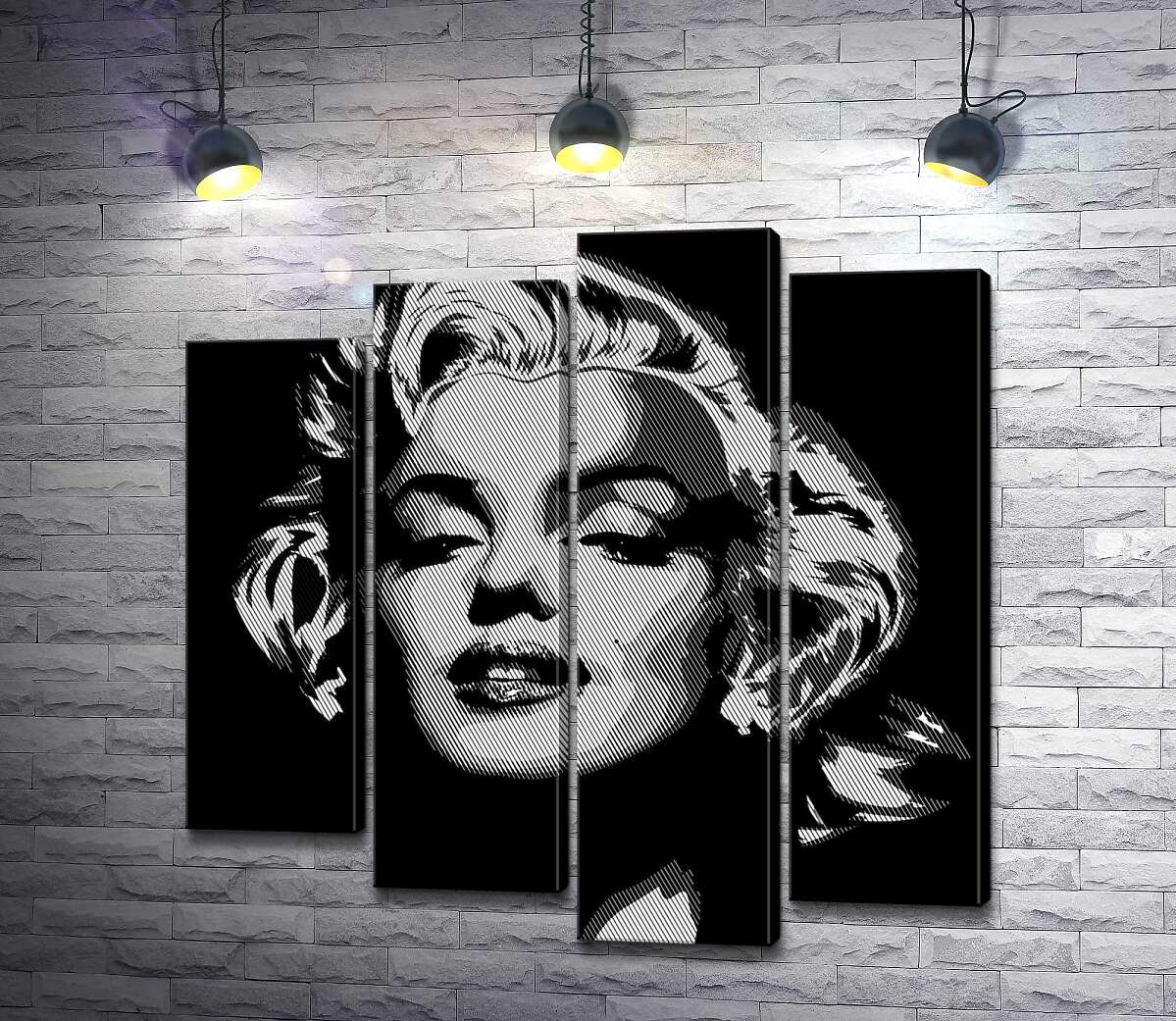 

Модульная картина ArtPoster Оттенки серого в портрете легендарной Мэрилин Монро (Marilyn Monroe) 132x131 см Модуль №21