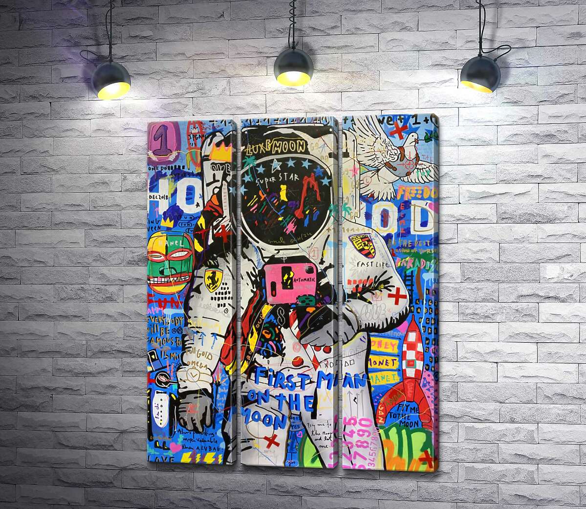 

Модульная картина ArtPoster Первый человек на Луне (First man on the Moon) – Джисбар 132x175 см Модуль №11