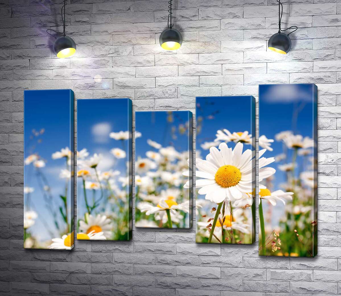 

Модульная картина ArtPoster Поле белоснежных ромашек 130x88 см Модуль №28