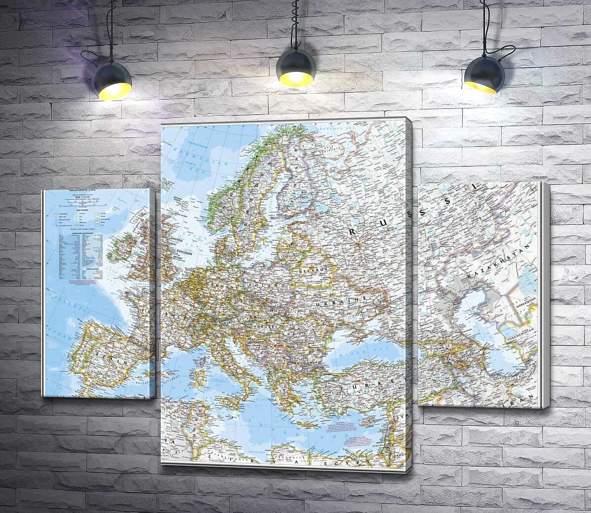 

Модульная картина ArtPoster Политическая карта Европы от National Geographic 131x100 см Модуль №7