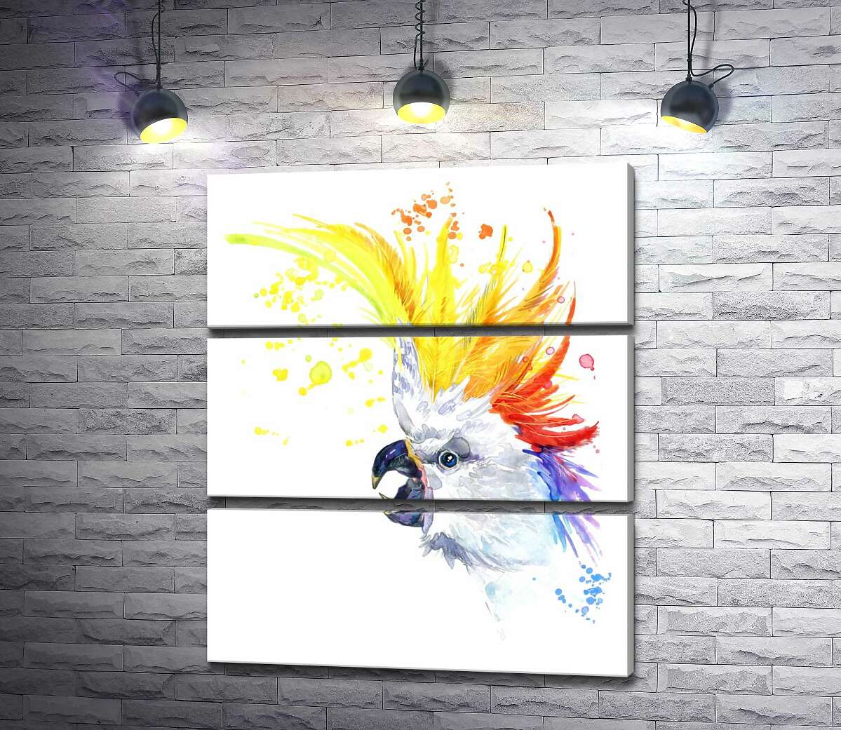 

Модульная картина ArtPoster Попугай какаду с цветной челкой 51x60 см Модуль №13