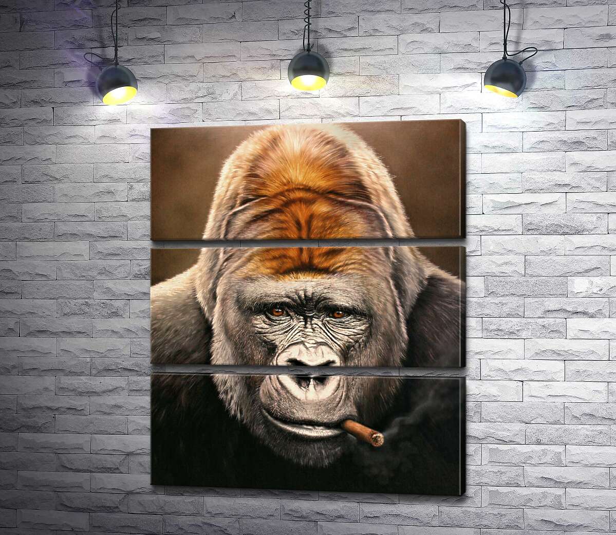 

Модульная картина ArtPoster Портрет гориллы, курящей сигару 51x60 см Модуль №13