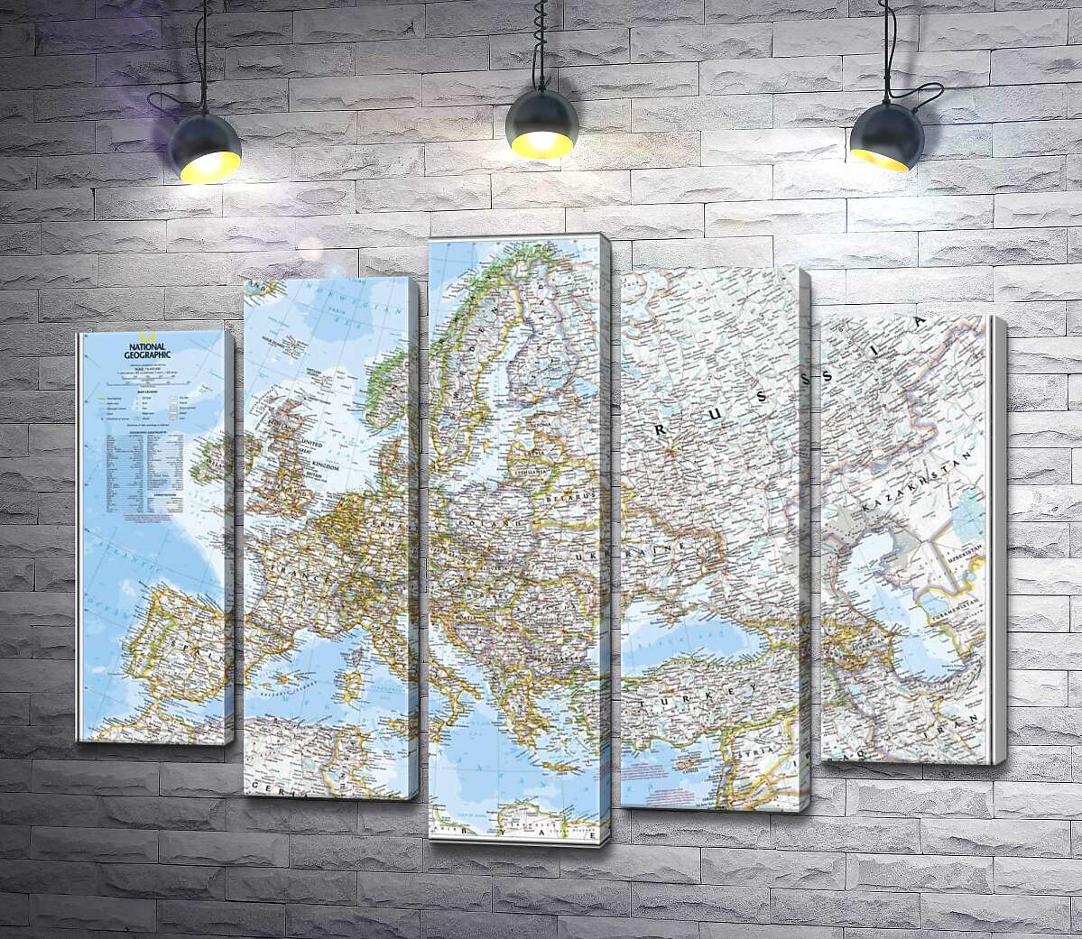 

Модульная картина ArtPoster Политическая карта Европы от National Geographic 130x100 см Модуль №26