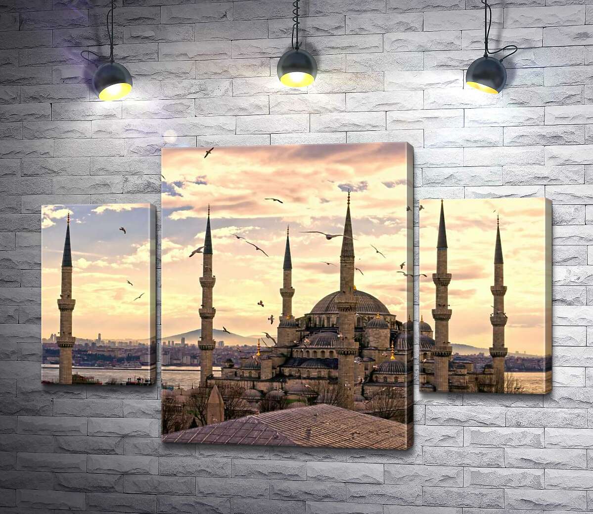 

Модульная картина ArtPoster Острые шпили Голубой мечети (Sultanahmet Camii) устремляются в небо Стамбула 100x69 см Модуль №7
